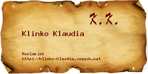 Klinko Klaudia névjegykártya