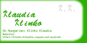 klaudia klinko business card